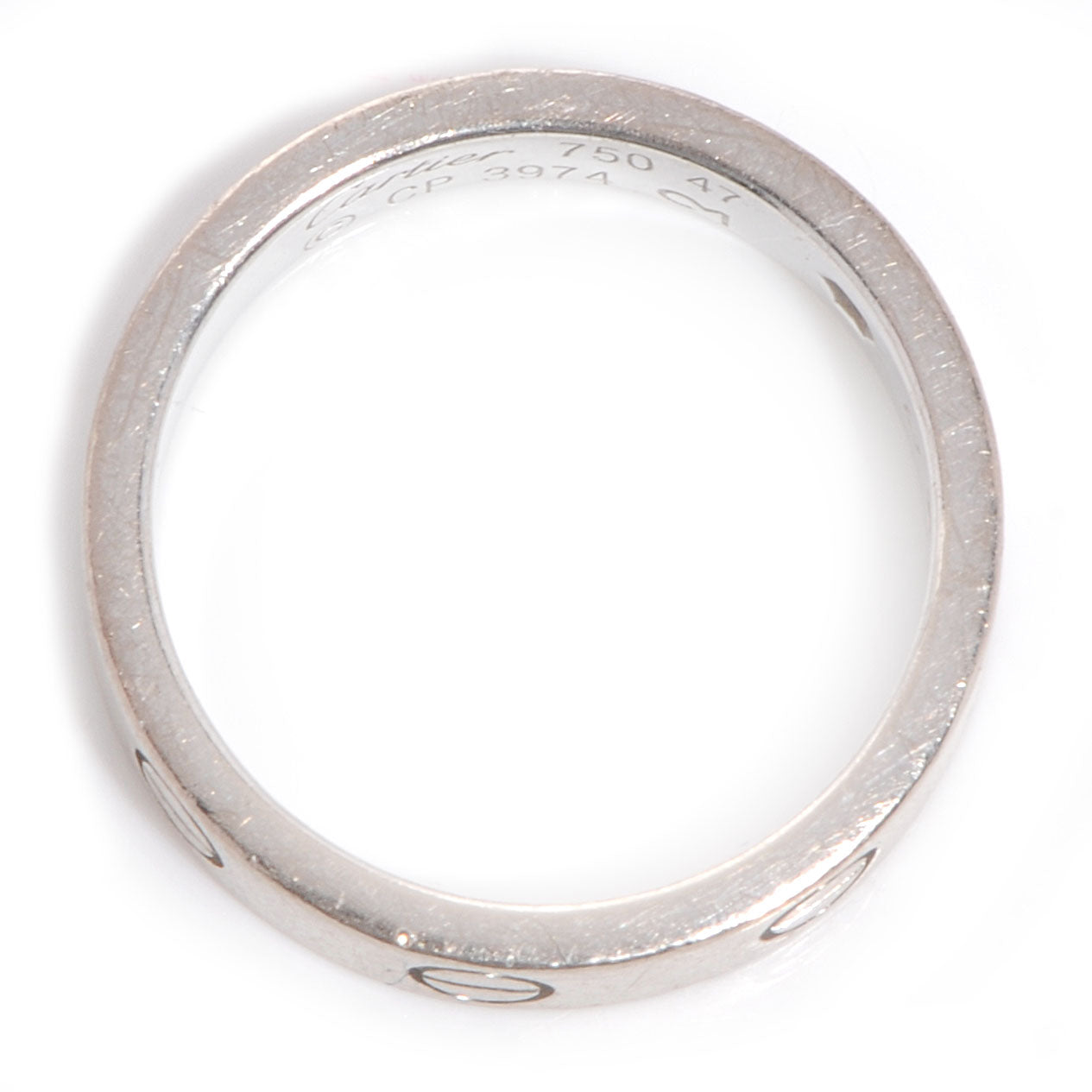 18K White Gold Diamond 4mm LOVE Wedding Band Ring 47 4