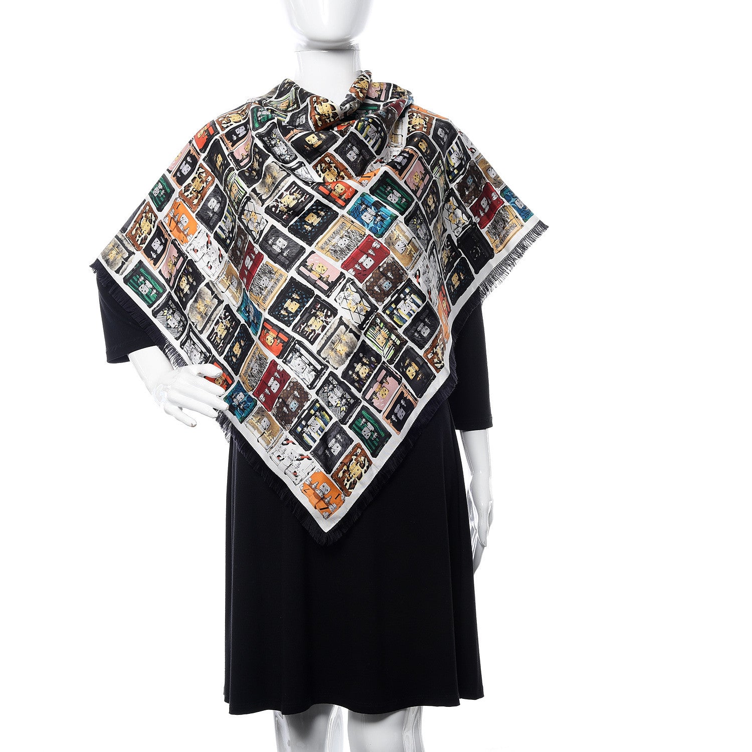 Louis Vuitton Silk Tribute to Petite Malle Giant Square Scarf Black 2 of 5