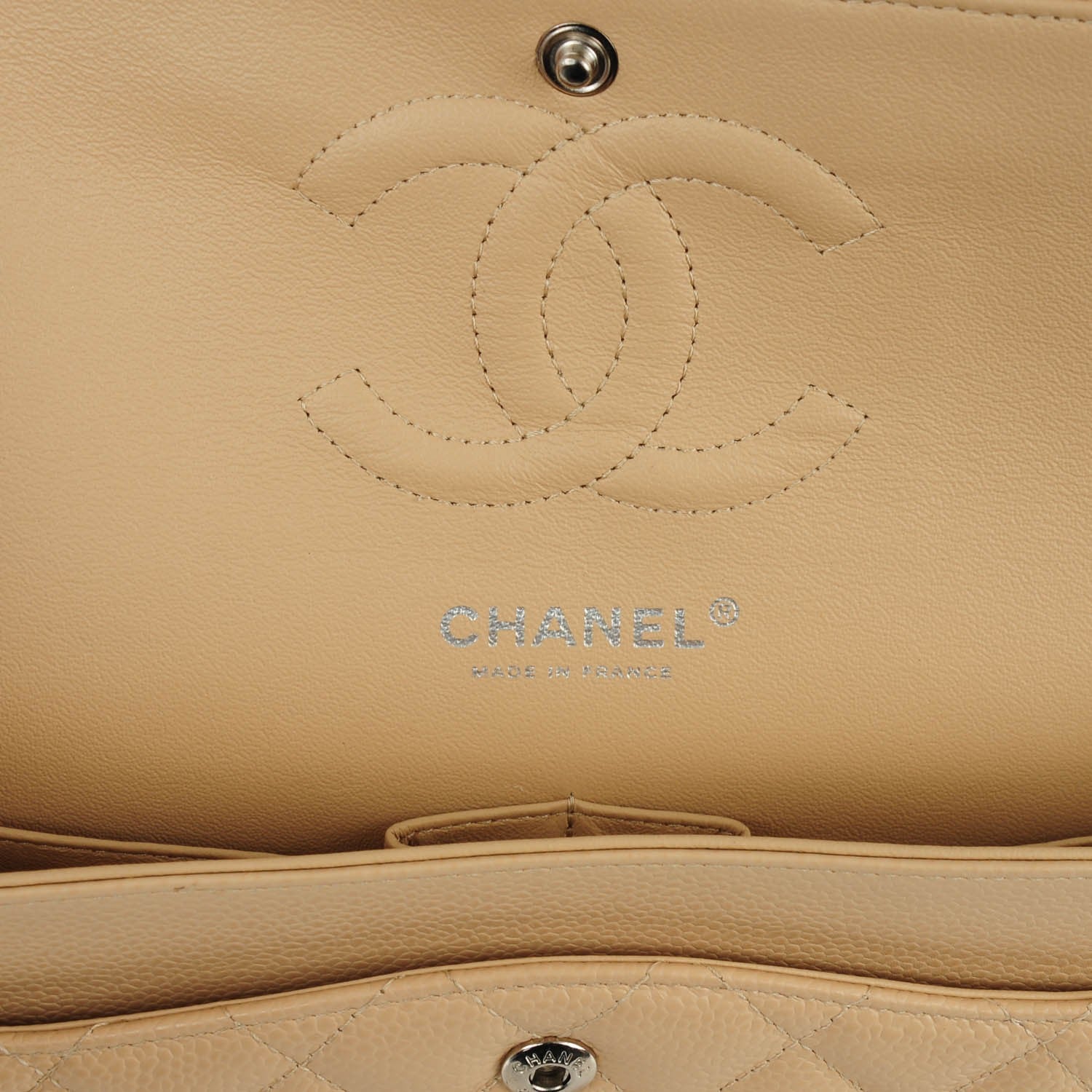 Chanel Caviar Quilted Medium Double Flap Beige Clair 7 of 8