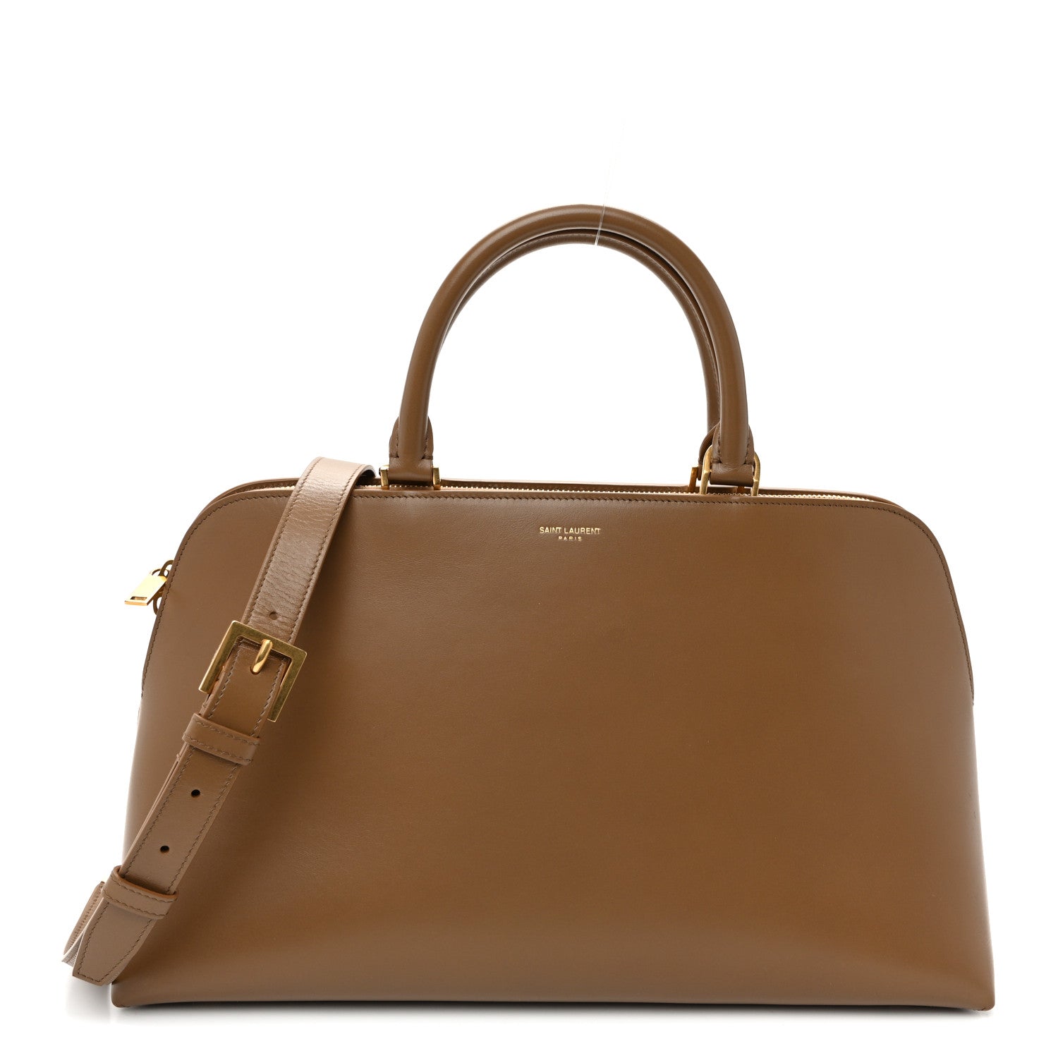 Saint Laurent Calfskin Sac De Jour Duffle Top Handle Dark Cork 1 of 9