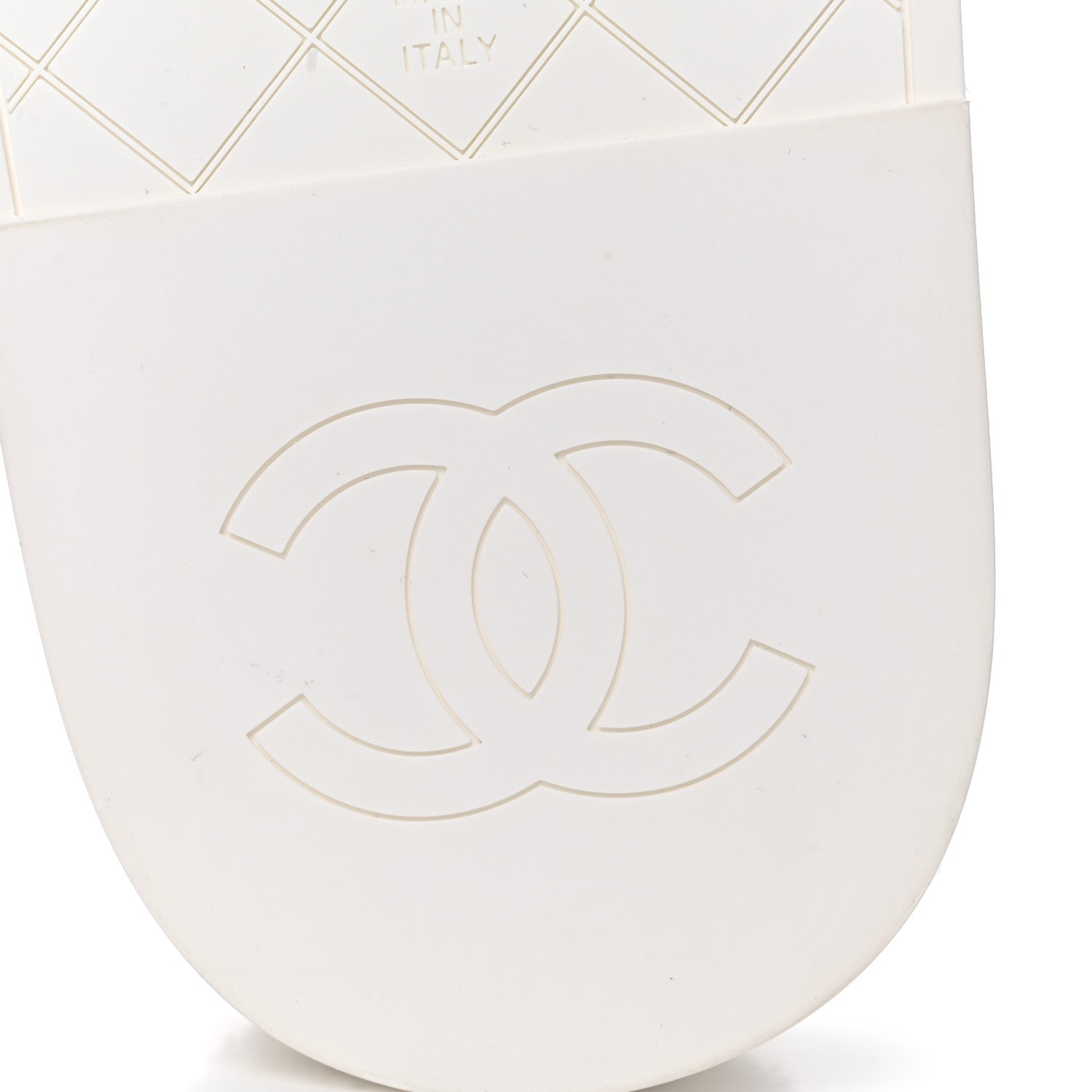 Chanel Patent Fabric CC Flat Slide Sandals 40 White 5 of 8
