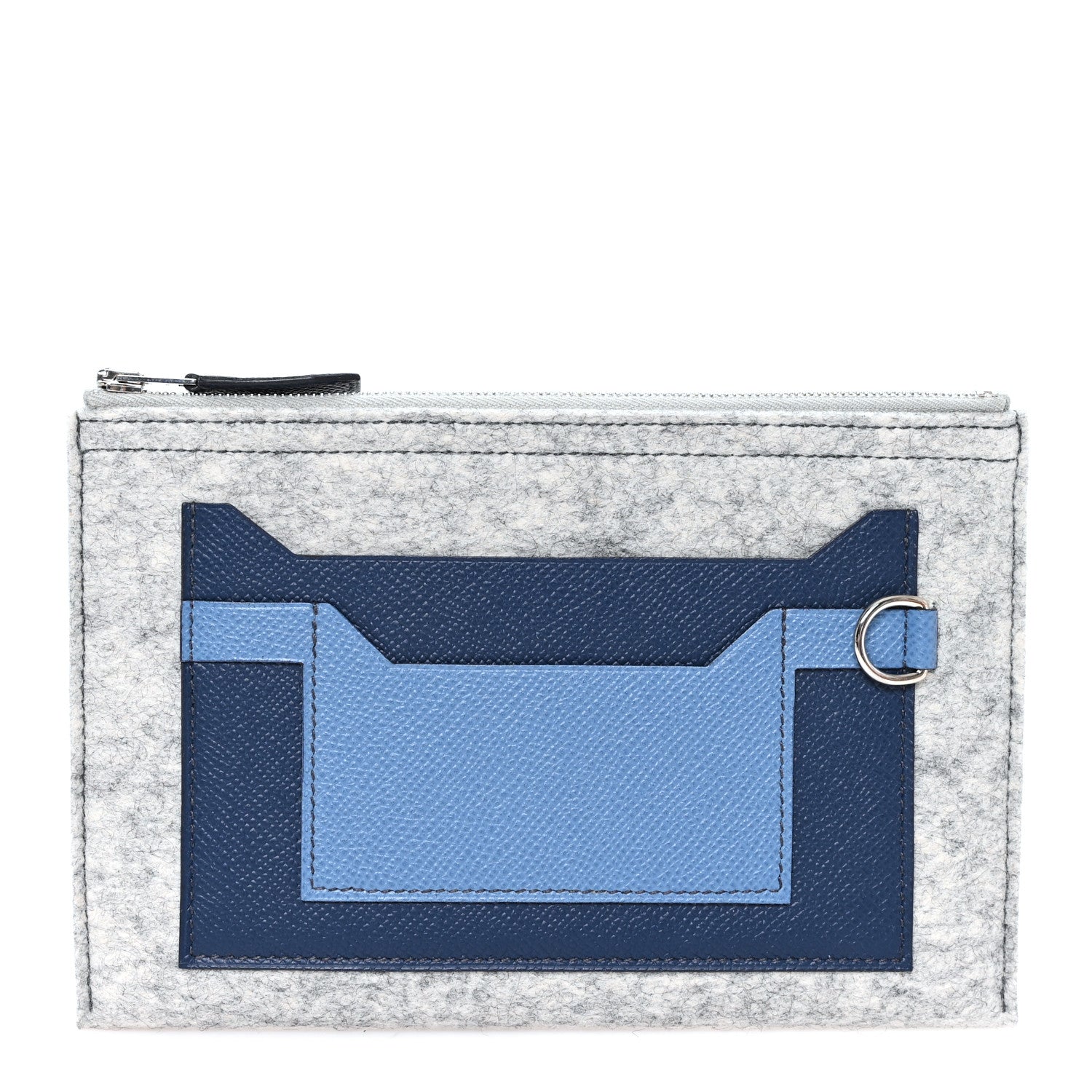 Hermes Felt Epsom Colorblock Toodoo 29 Zip Pouch 1 of 7