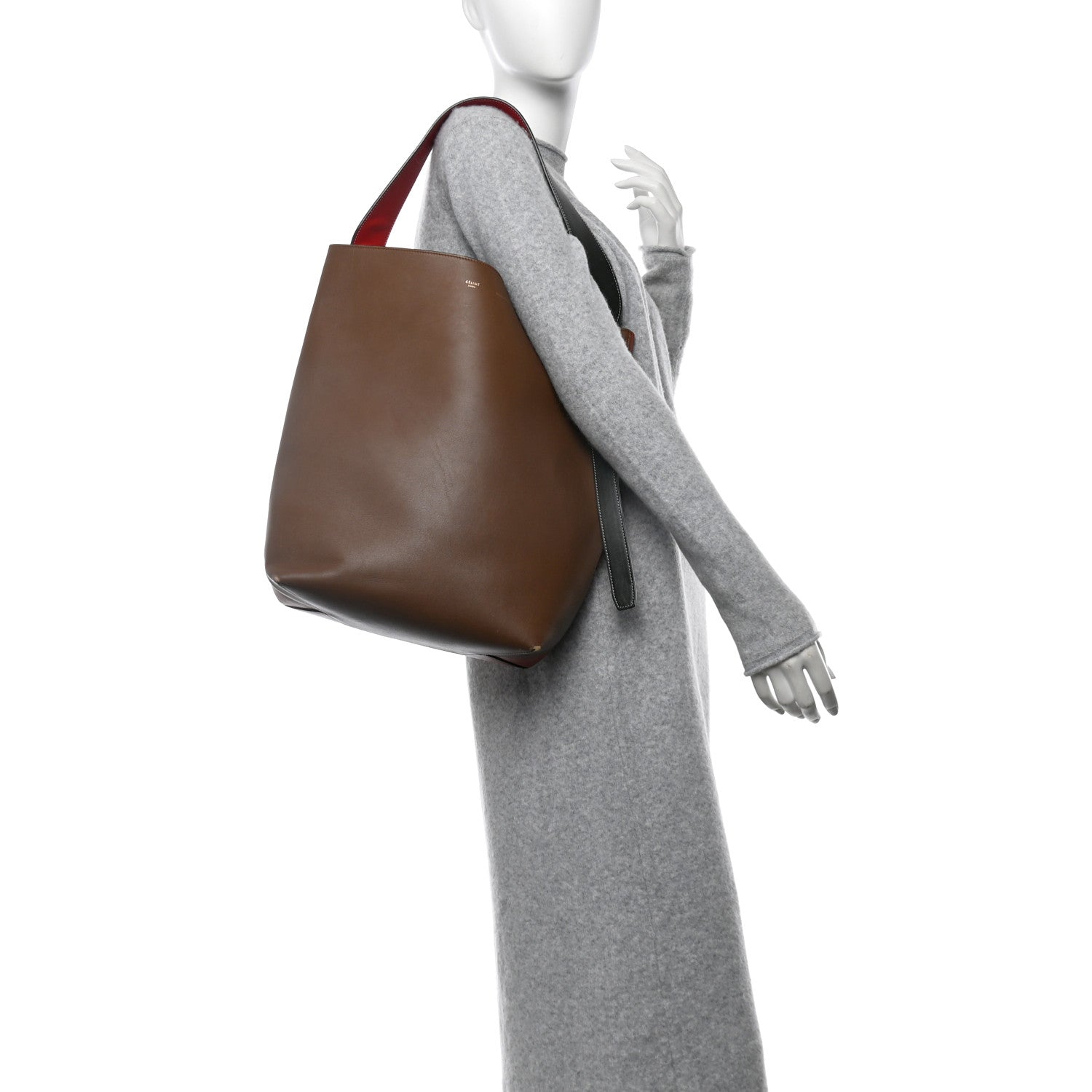 Celine Shiny Smooth Calfskin Small Twisted Cabas Camel Brick 3 of 15