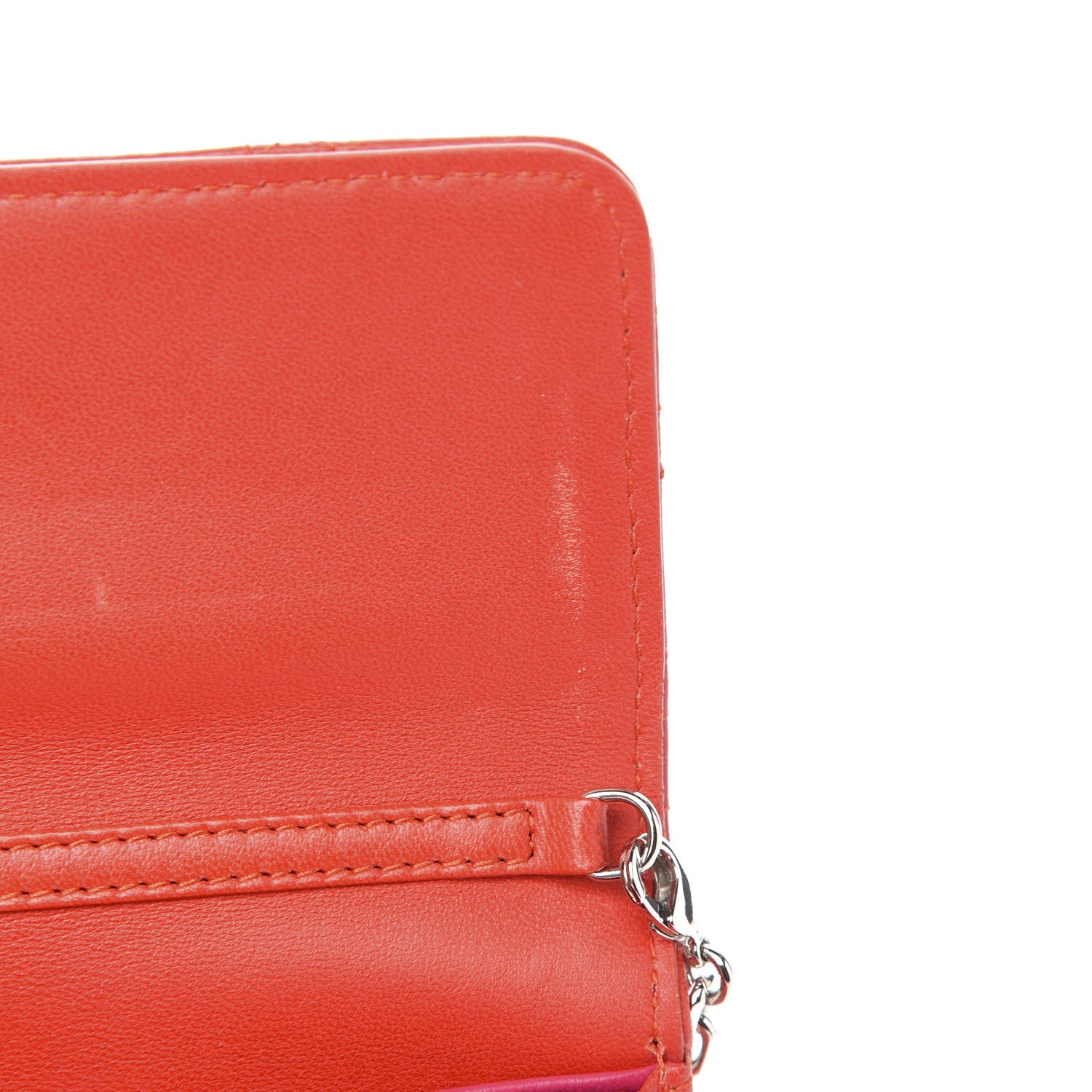 Christian Dior Lambskin Cannage Miss Dior Chain Wallet Red 6 of 10