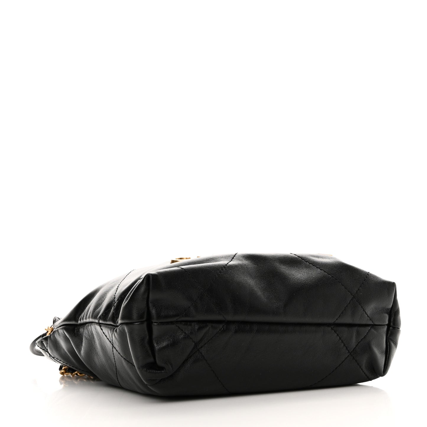 Shiny Calfskin Quilted Mini Chanel 22 Black