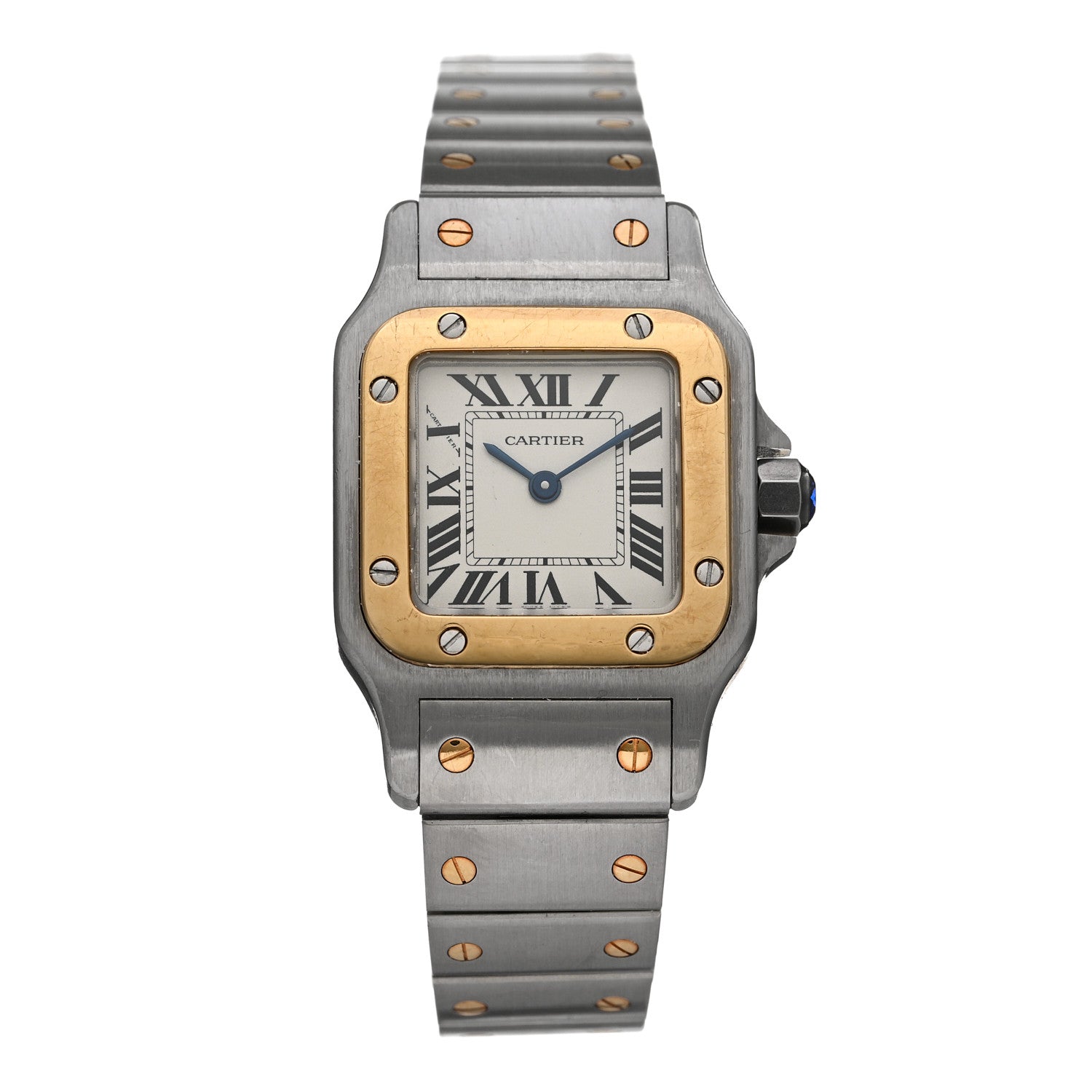 Cartier Stainless Steel 18K Yellow Gold 24mm Santos De Cartier Galbee Quartz Watch 1 of 4