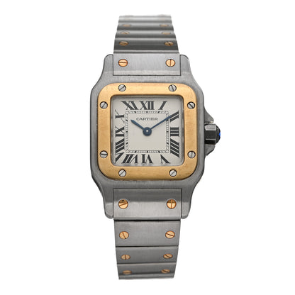 Cartier Stainless Steel 18K Yellow Gold 24mm Santos De Cartier Galbee Quartz Watch 1 of 4
