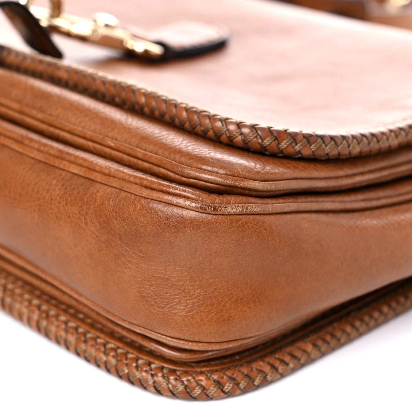 Grained Calfskin Medium Marrakech Flap Messenger Bag Brown