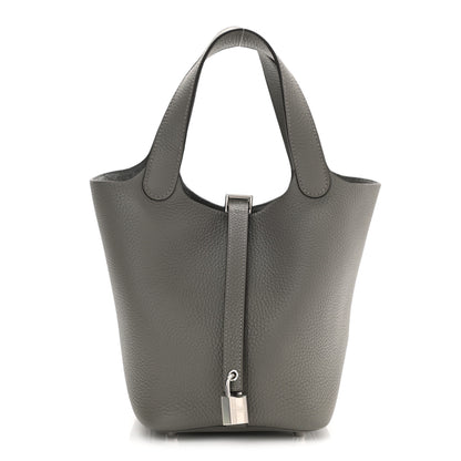Hermes Taurillon Clemence Picotin Lock 18 PM Gris Meyer 1 of 11