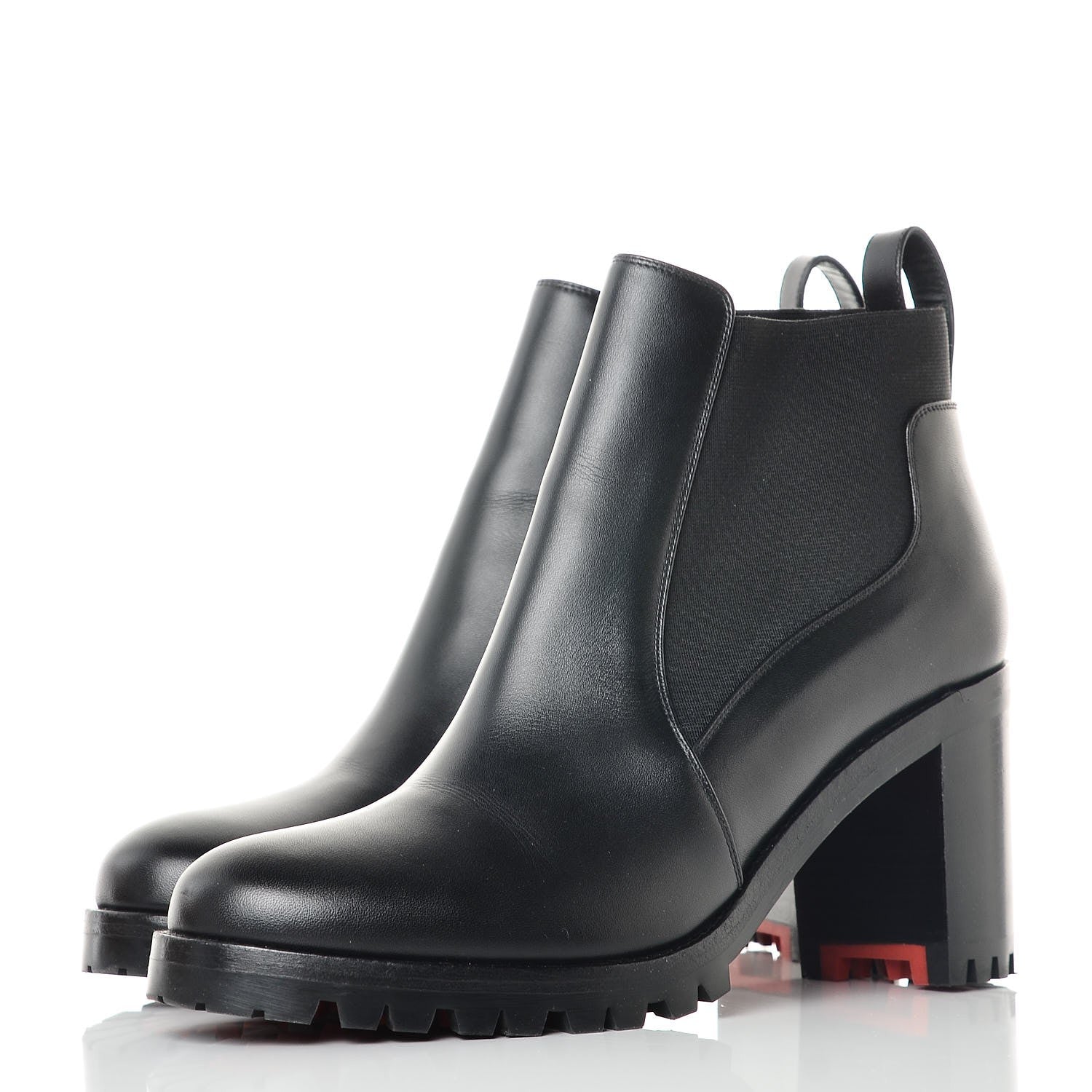 Christian Louboutin Calfskin Marchacroche 70 Chelsea Boots 36.5 Black 3 of 7