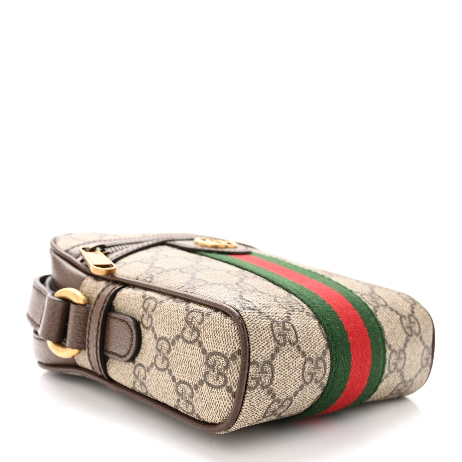 Gucci GG Supreme Monogram Web Mini Ophidia Messenger Brown 3 of 9