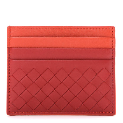 Bottega Veneta Nappa Intrecciato Card Holder China Red Geranium 1 of 7