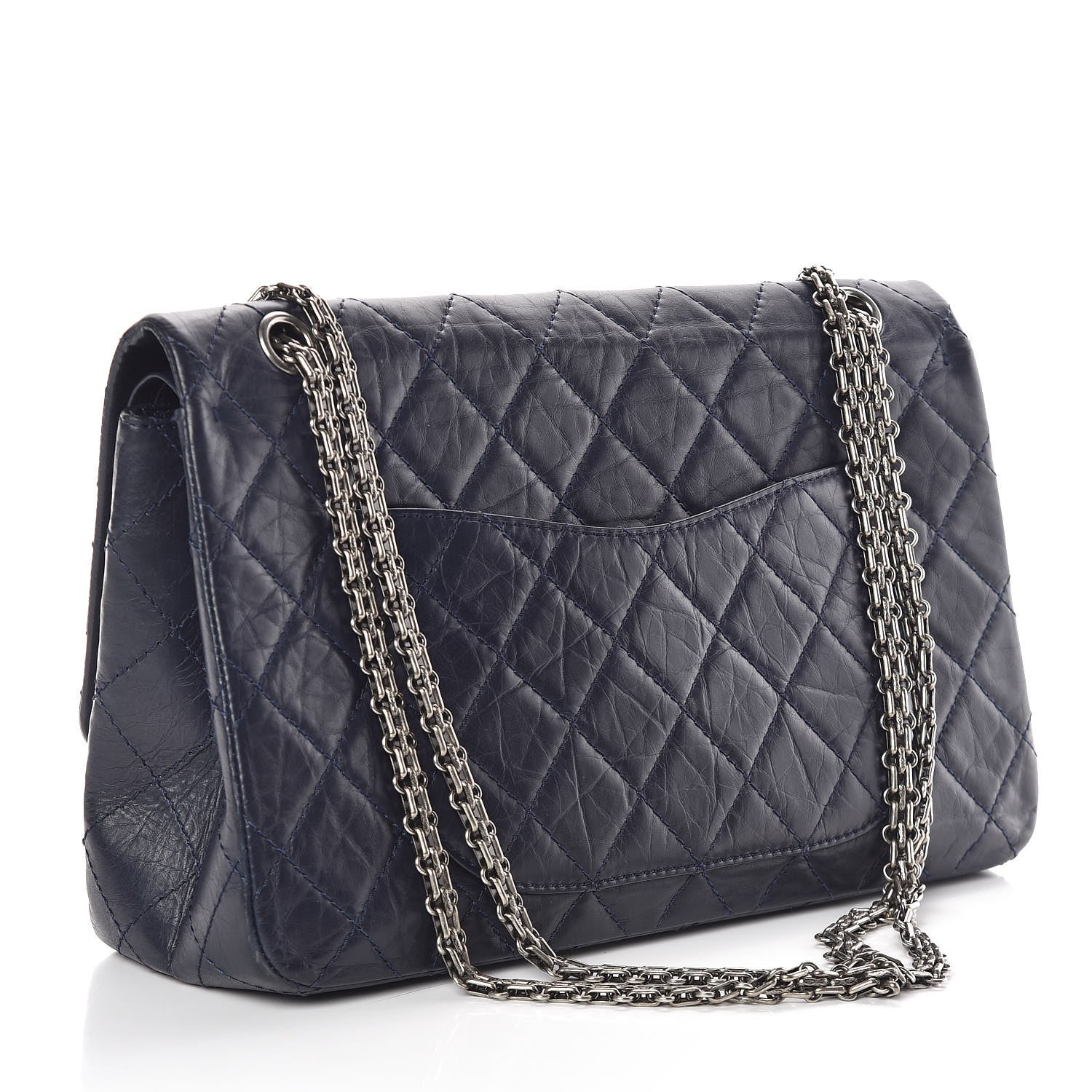 Chanel Aged Calfskin Quilted 2.55 Reissue 227 Flap Navy Blue 3 of 13