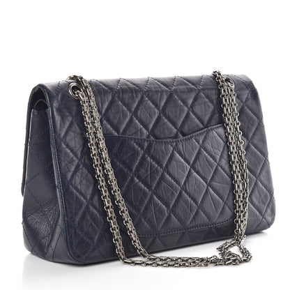 Chanel Aged Calfskin Quilted 2.55 Reissue 227 Flap Navy Blue 3 of 13