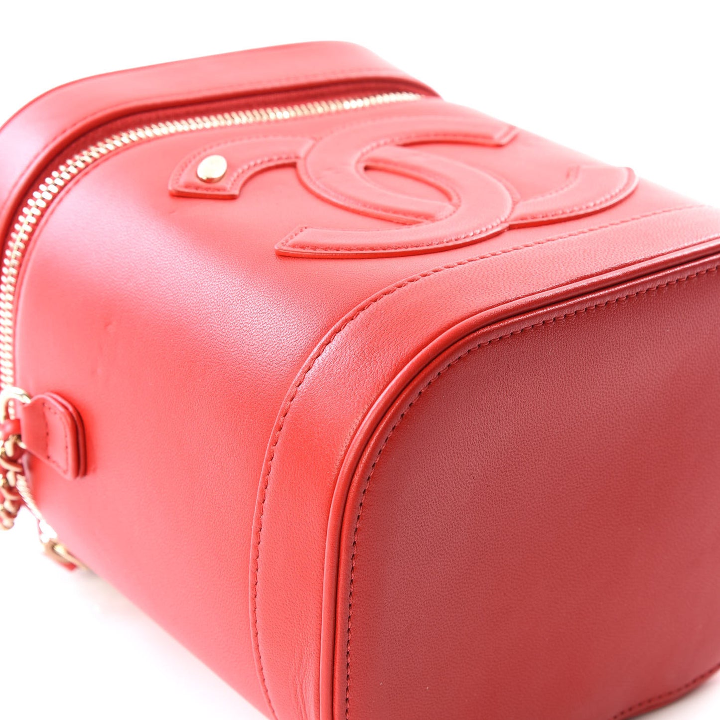 Lambskin Timeless Vanity Cosmetic Case Red