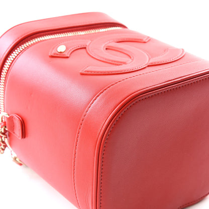 Chanel Lambskin Timeless Vanity Cosmetic Case Red 5 of 13