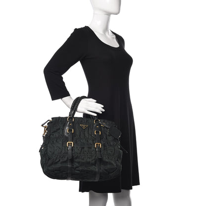 Prada Tessuto Nylon Dressy Gaufre Tote Military Green 3 of 12