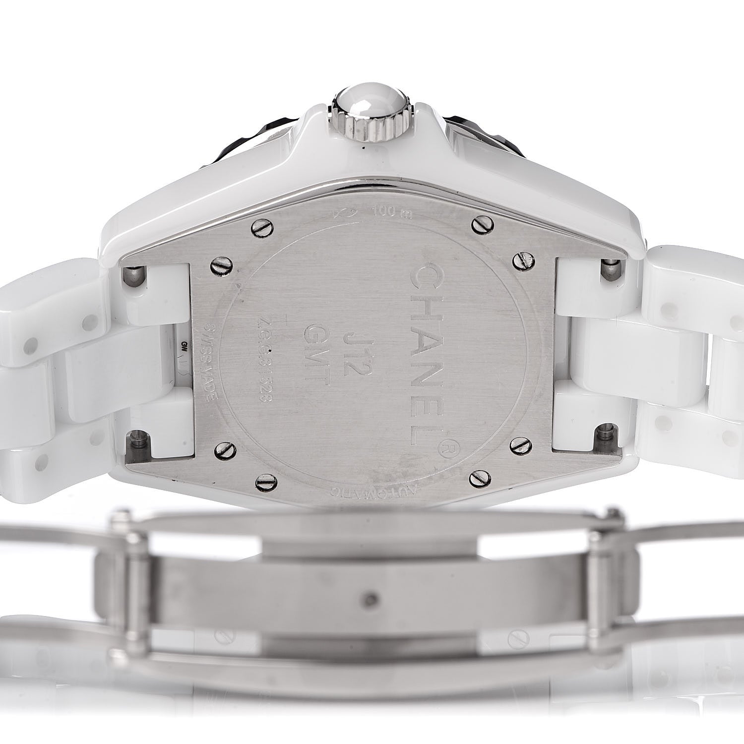 Chanel Stainless Steel Ceramic 38mm J12 GMT Automatic Watch White 6 of 7