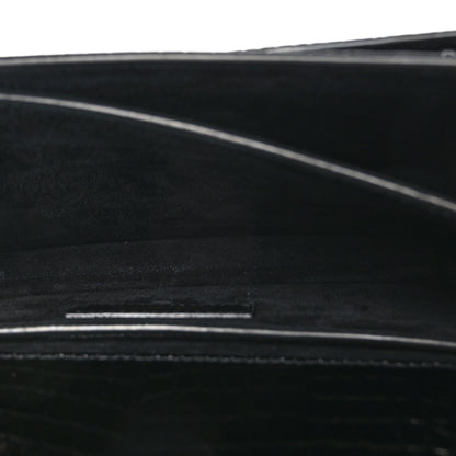 Saint Laurent Calfskin Crocodile Embossed Medium Monogram Sunset Black 6 of 11