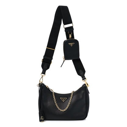 Prada Saffiano Lux Re-Edition 2005 Shoulder Bag Black 1 of 8