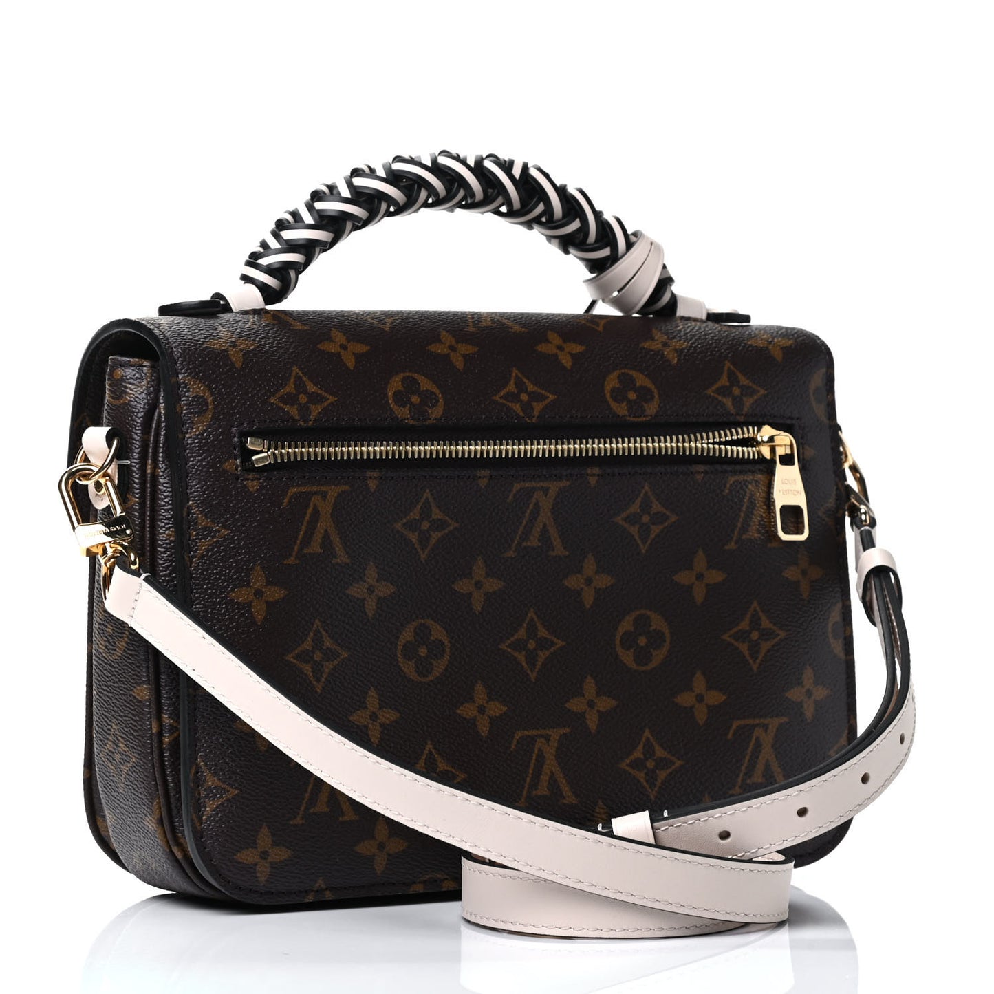 Monogram Braided Pochette Metis Creme Beige