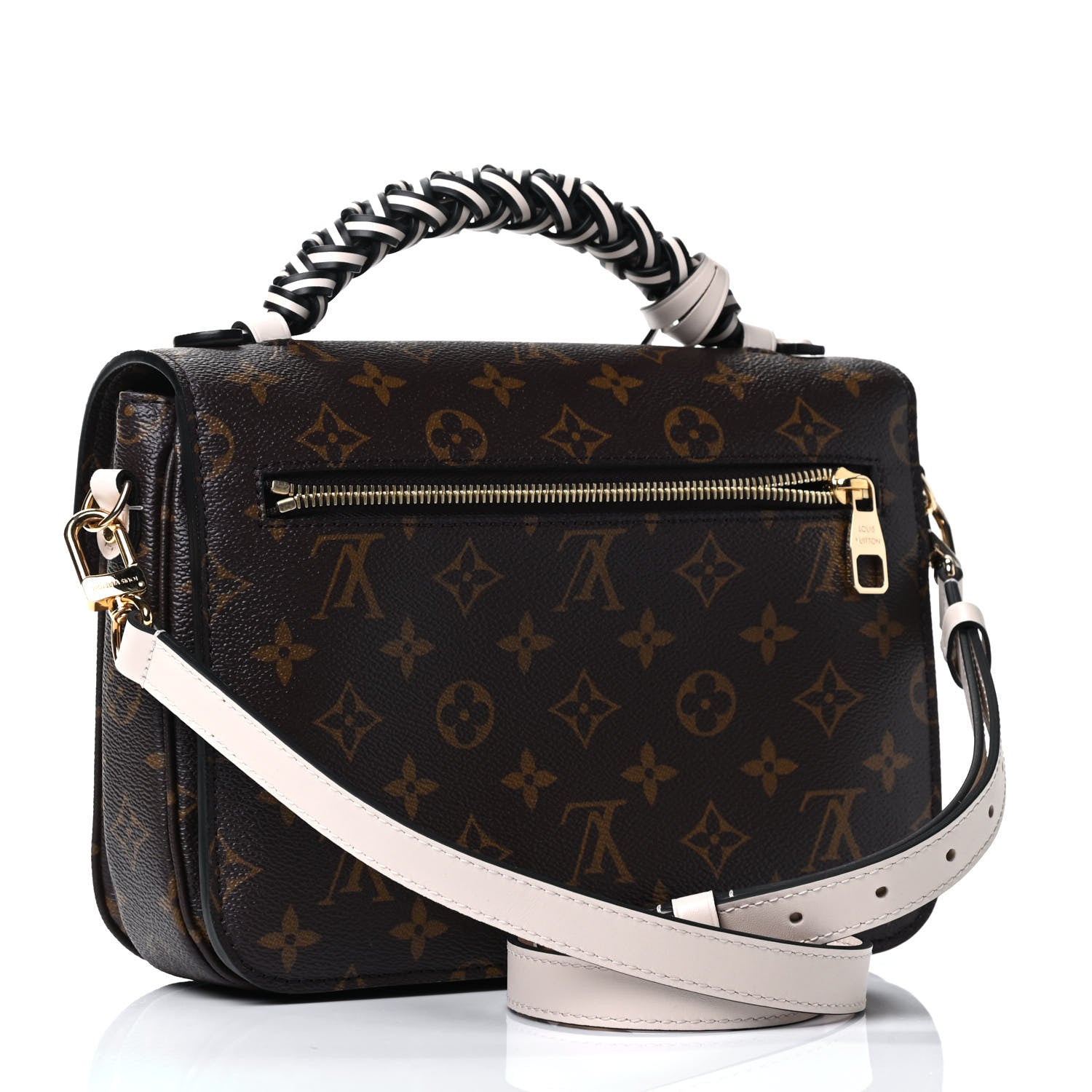 Louis Vuitton Monogram Braided Pochette Metis Creme Beige 2 of 4