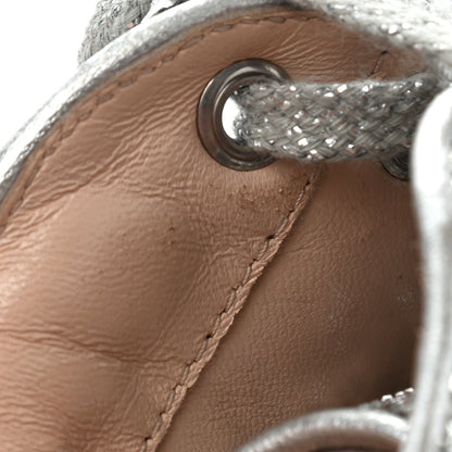Gucci Glitter Peggy Platform Sneakers 39 Silver 10 of 10