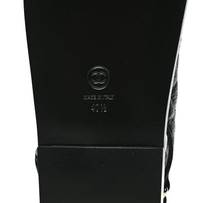 Chanel Grained Calfskin Velcro Dad Sandals 40.5 Black 6 of 9