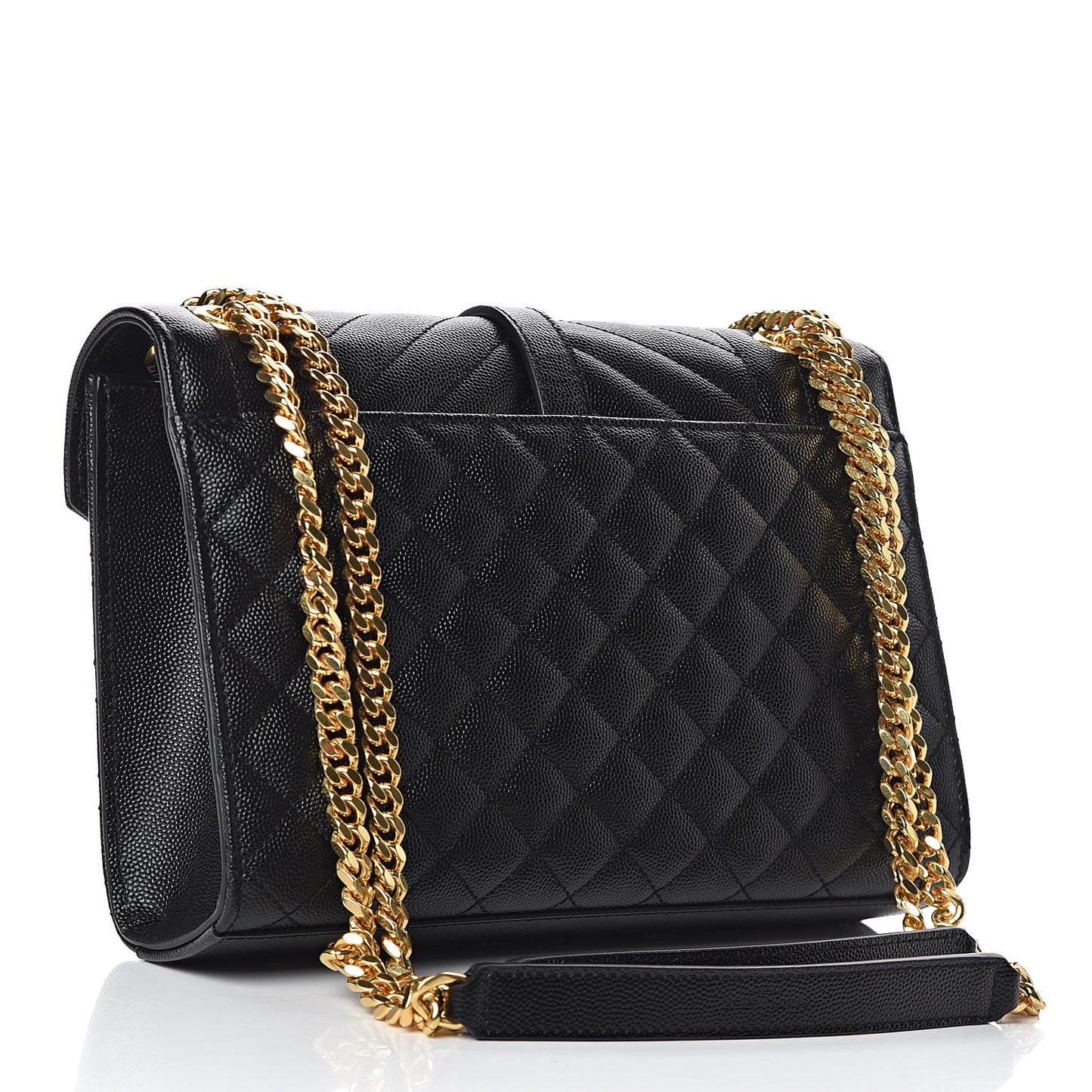 Grain De Poudre Textured Mixed Matelasse Triquilt Medium Monogram Satchel Black