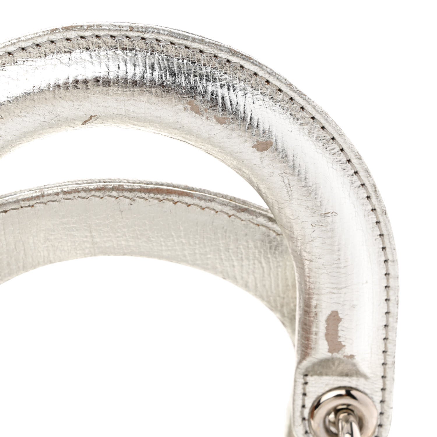 Christian Dior Metallic Grained Calfskin Cannage Small Lucky Badges My Lady Dior Silver 11 of 16