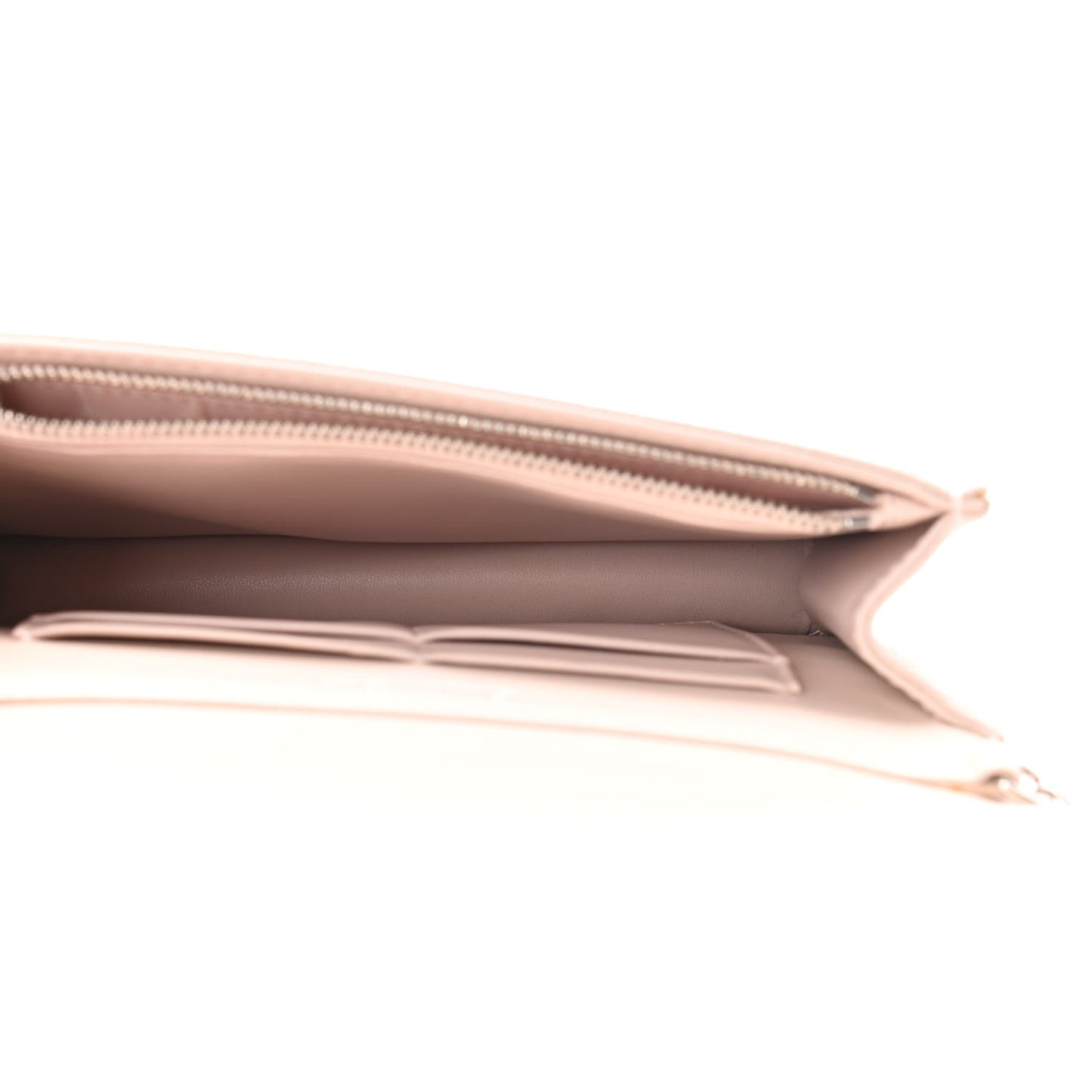 Grained Calfskin Diorama Wallet on Chain Pouch Rose Poudre