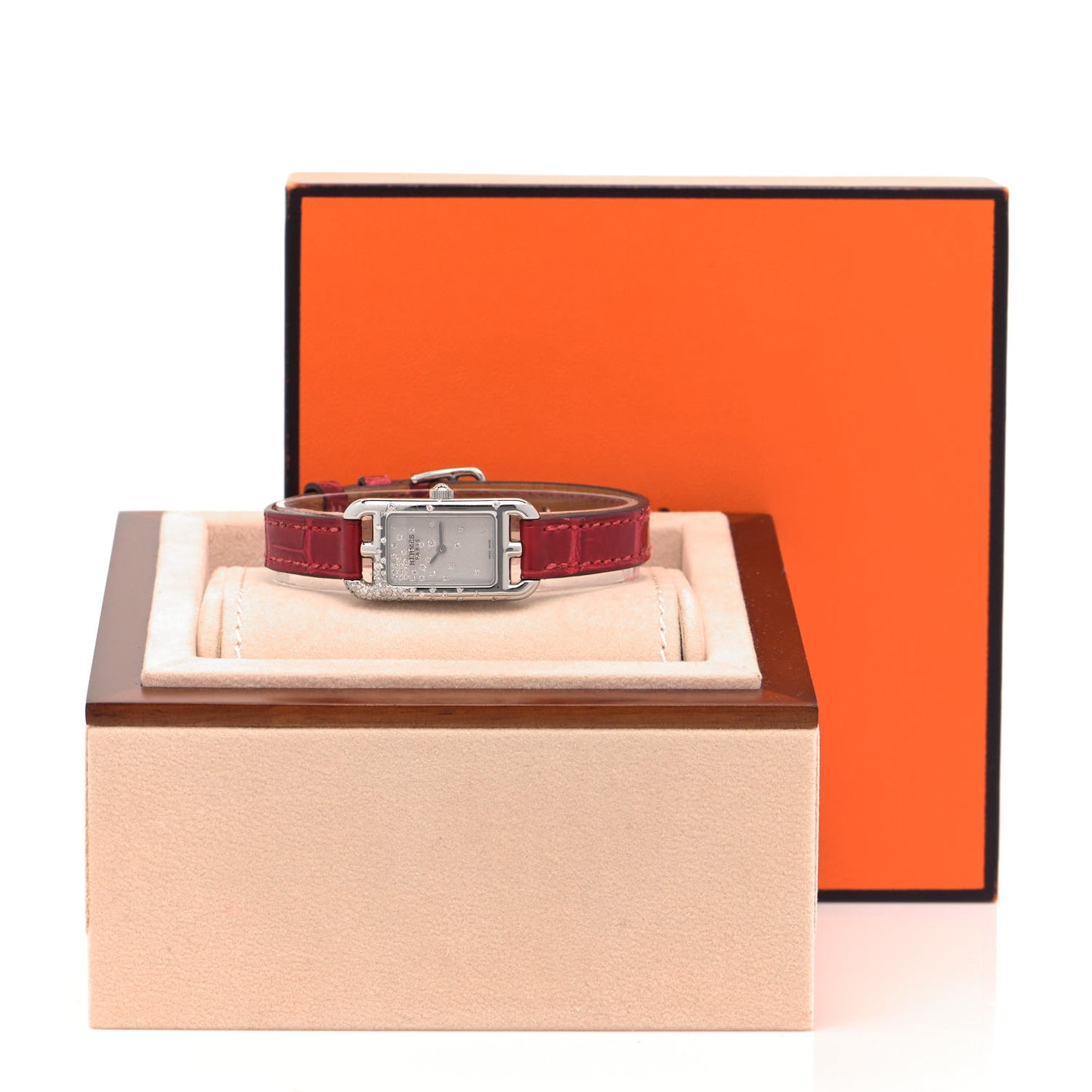 Stainless Steel Alligator Diamond 17mm Nantucket Jete De Diamants Quartz Watch Braise