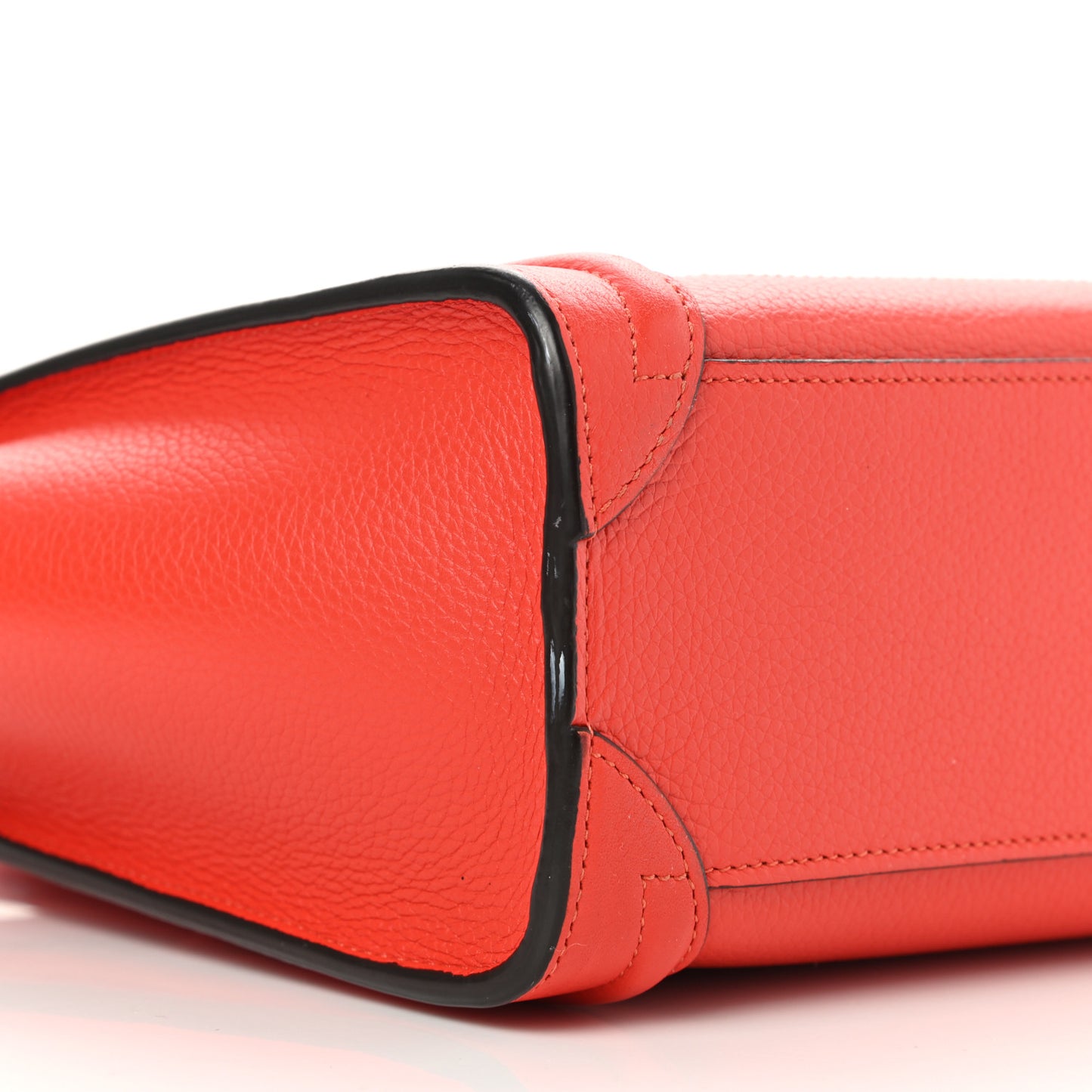 Drummed Calfskin Nano Luggage Coquelicot