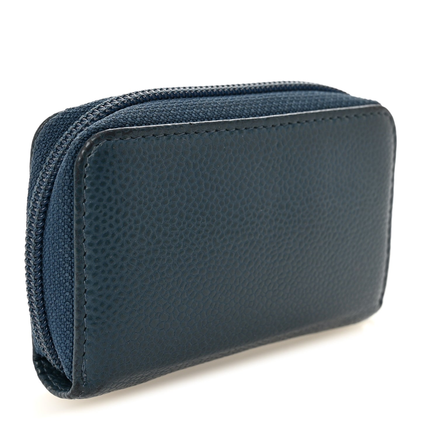 Caviar Timeless CC Zip Around Coin Purse Blue