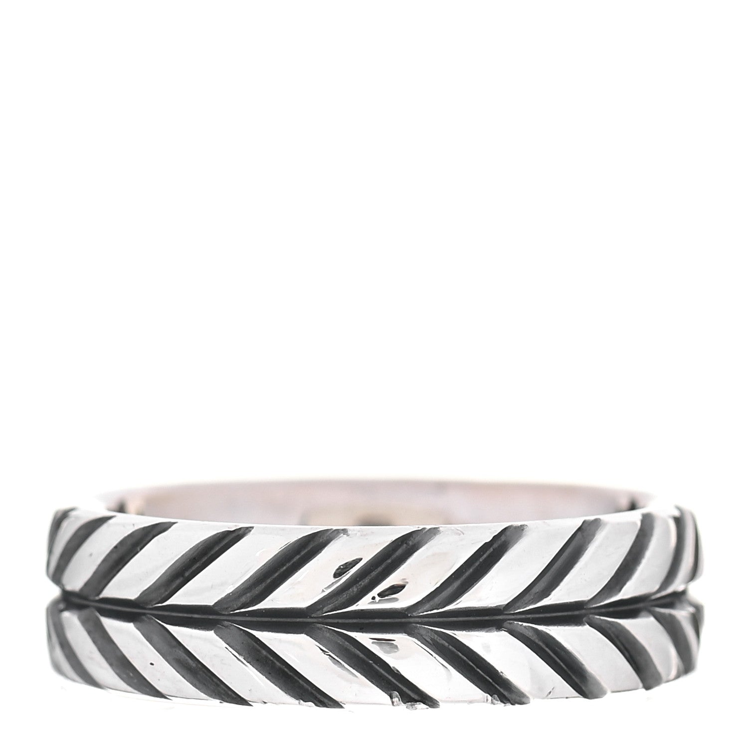 David Yurman Sterling Silver 6.5mm Chevron Band Ring 60 9 3 of 5