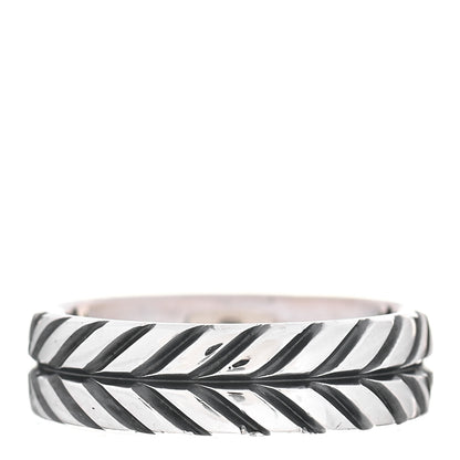 David Yurman Sterling Silver 6.5mm Chevron Band Ring 60 9 3 of 5