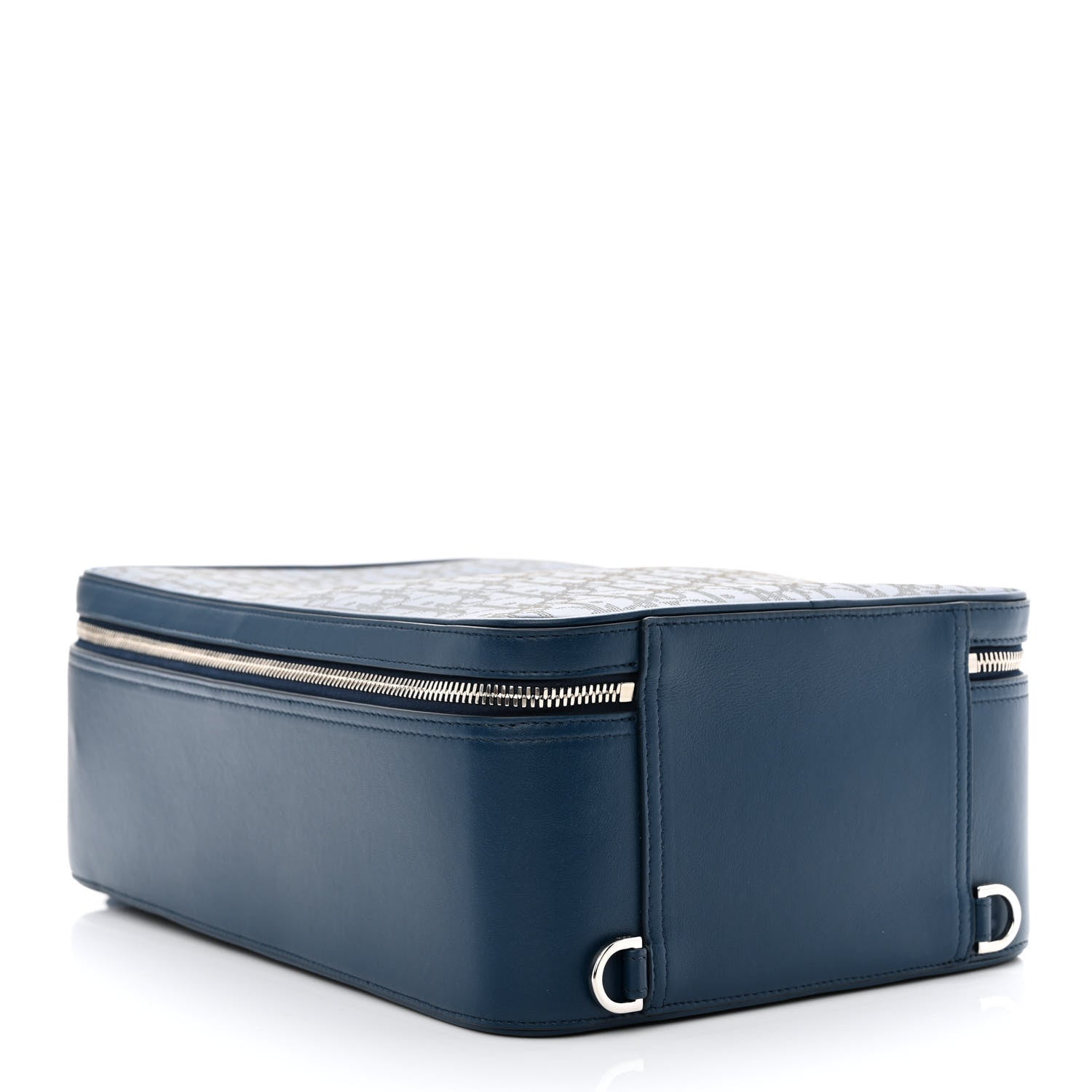Christian Dior Calfskin Perforated Oblique Galaxy Marsupio World Tour Pelle Sling Navy Blue 4 of 10