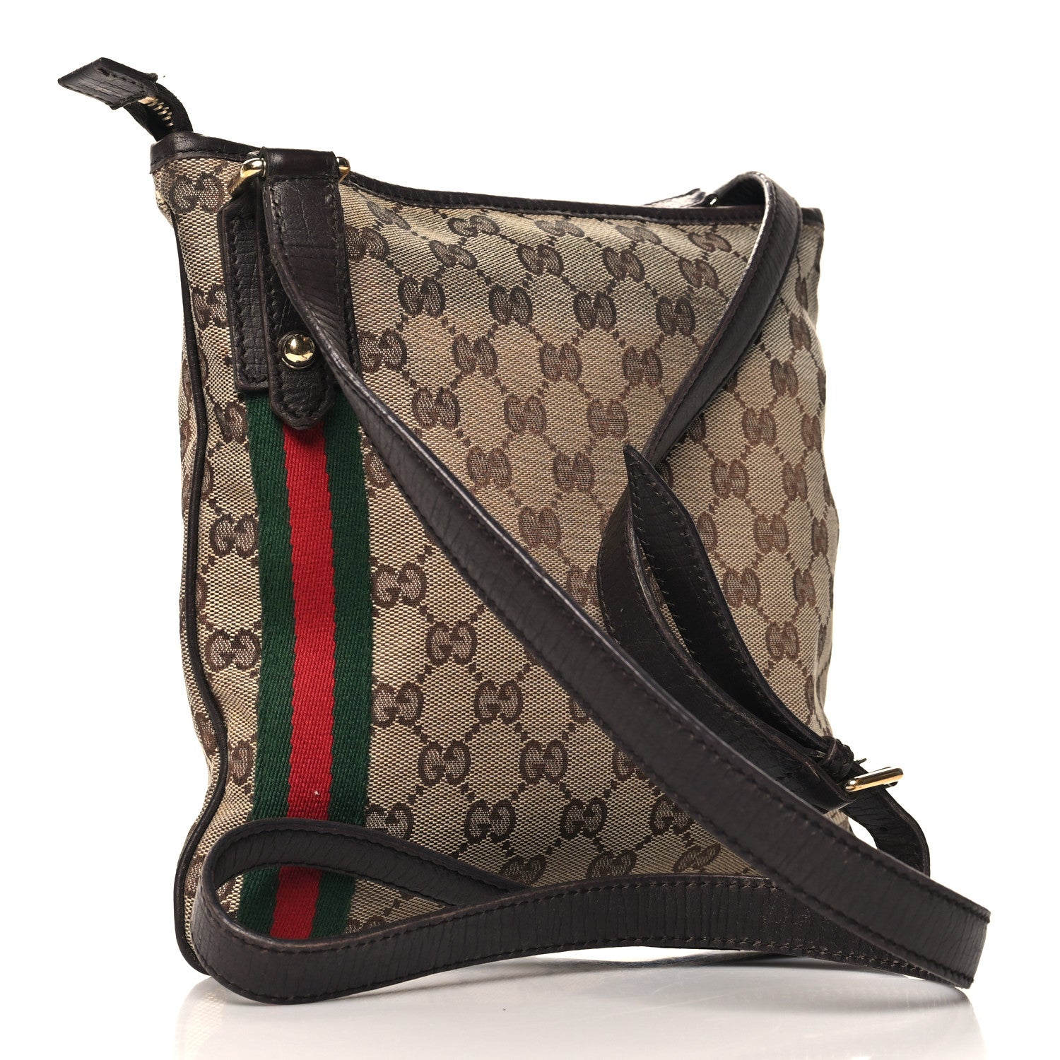 Gucci Monogram Web Jolicoeur Charms Messenger Dark Brown 3 of 14