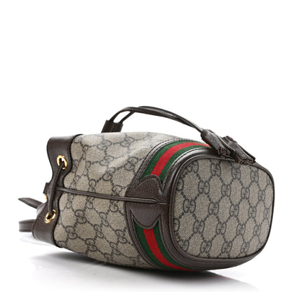 Gucci GG Supreme Monogram Web Mini Ophidia Bucket Bag Brown 4 of 9