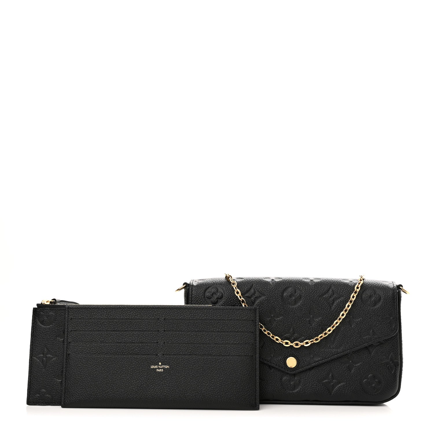 Louis Vuitton Empreinte Pochette Felicie Chain Wallet Black 1 of 10