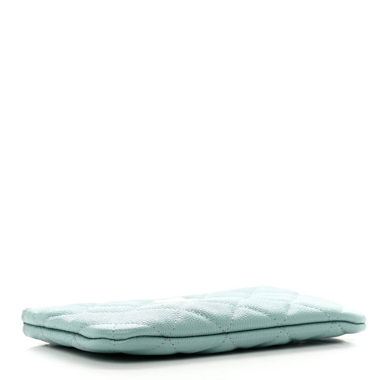 Caviar Quilted Small Cosmetic Case Light Blue