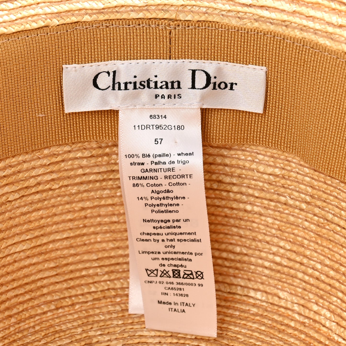 Straw Bucket Hat 57 Natural