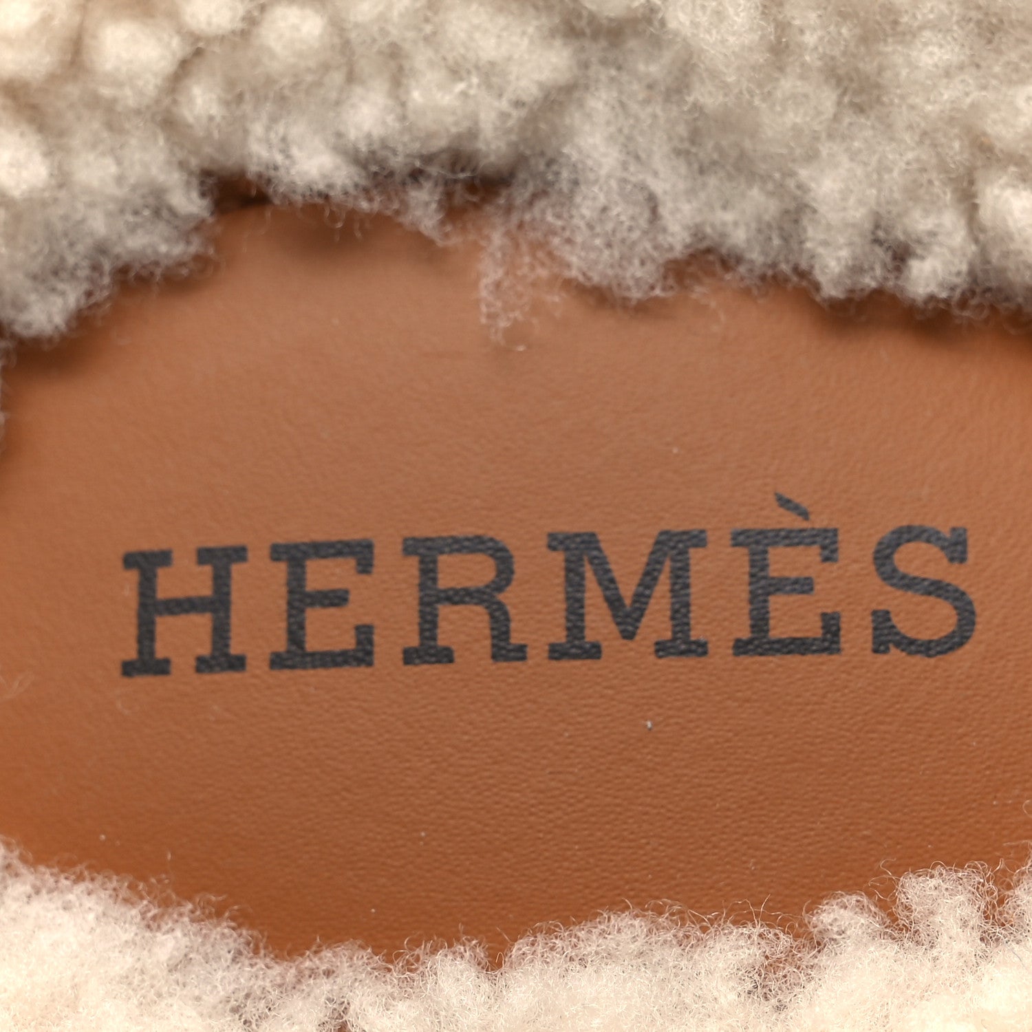 Hermes Suede Goatskin Woolskin Womens Chypre Sandals 39 Brun Fume Ecru 7 of 9