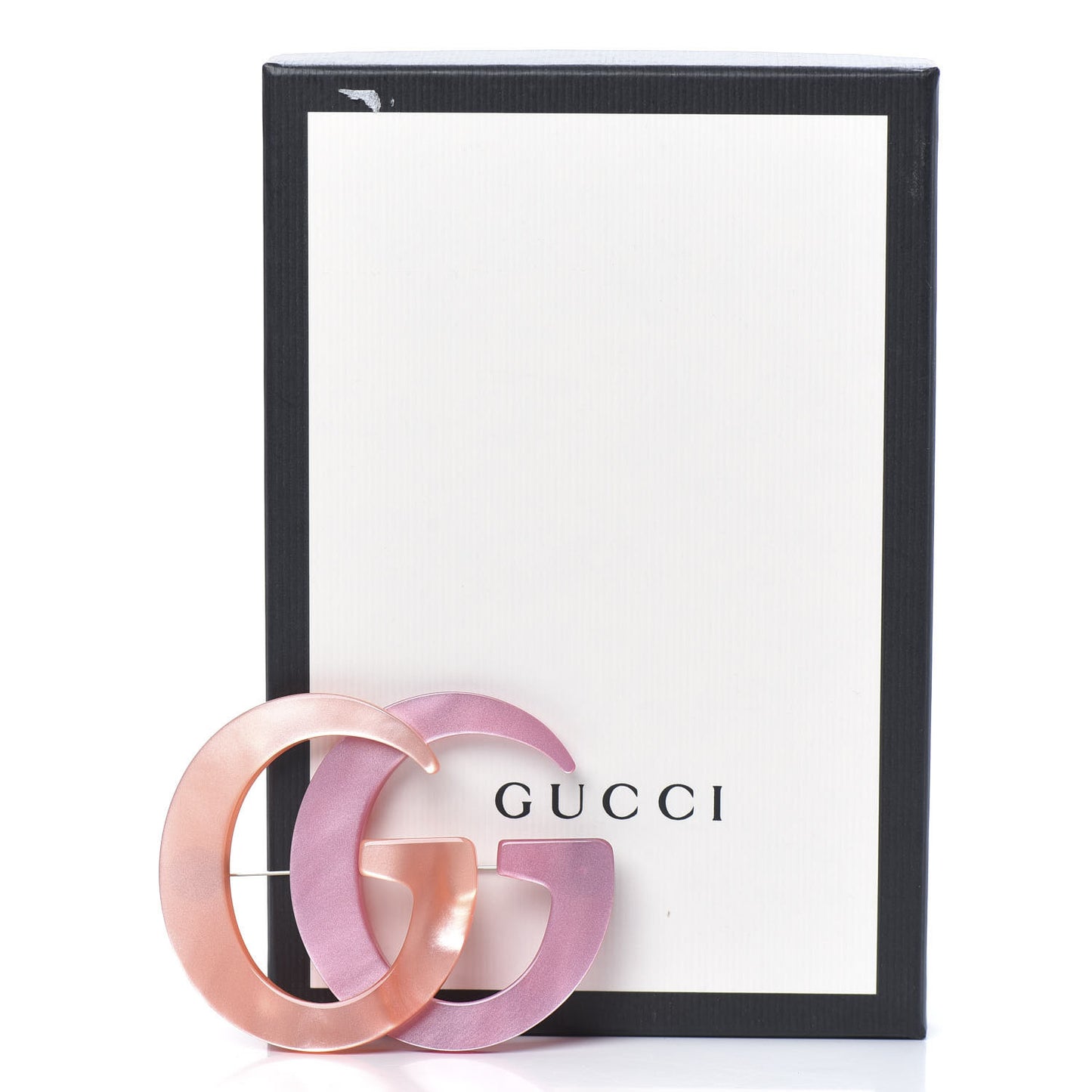 Resin Double G Brooch Rose Salmon