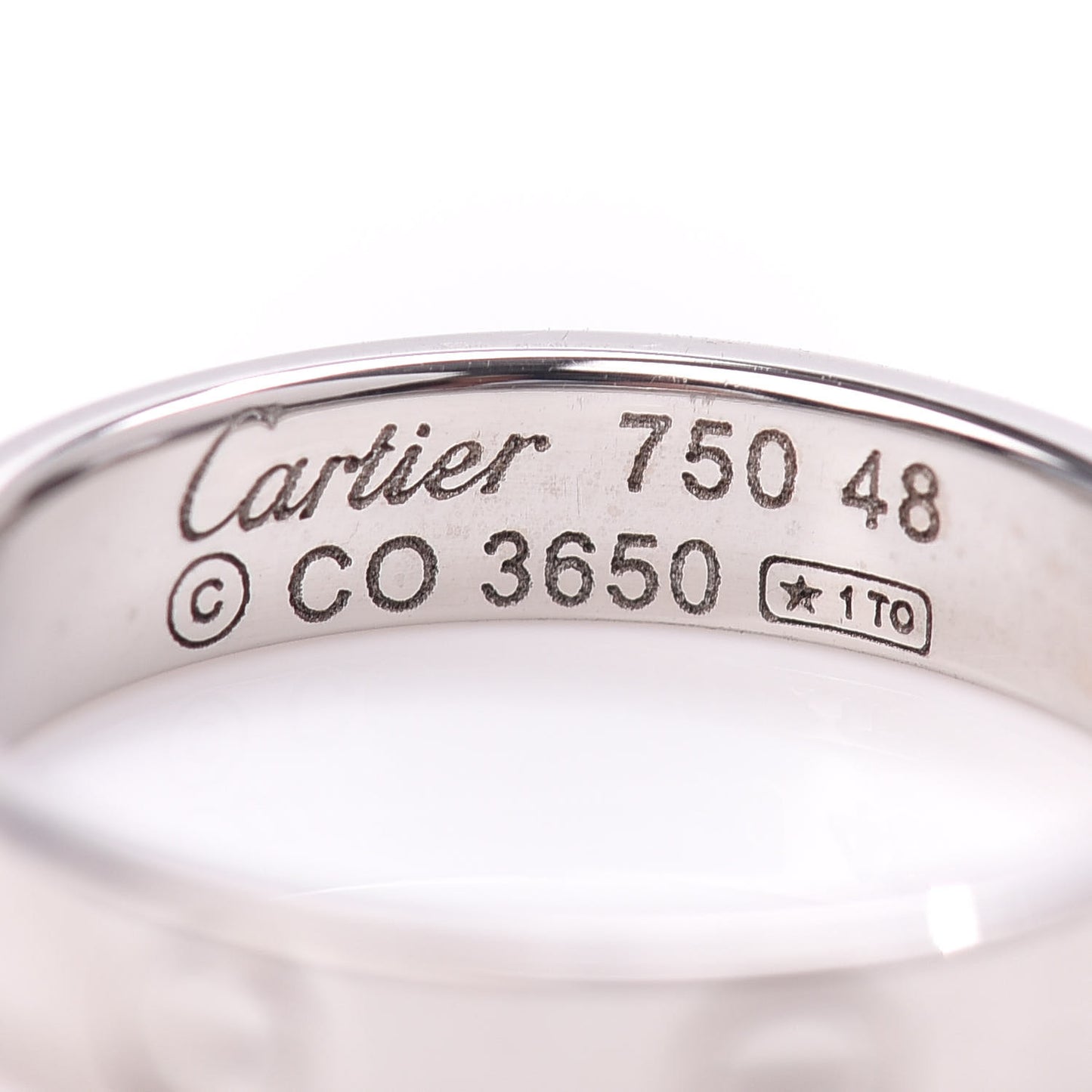 18K White Gold 3.5mm LOVE Wedding Band Ring 48 4.5
