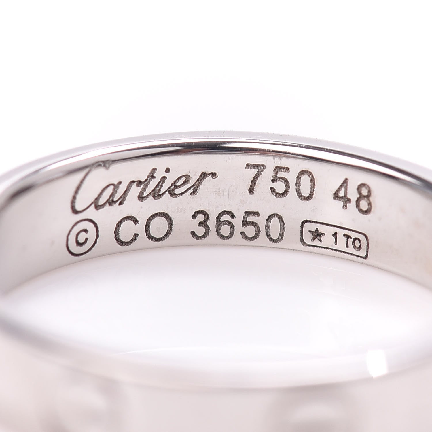 Cartier 18K White Gold 3.5mm LOVE Wedding Band Ring 48 4.5 4 of 4
