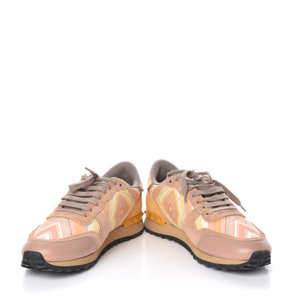Valentino Garavani Suede Calfskin Native Couture 1975 Womens Rockrunner Sneakers 38.5 Multicolor 4 of 12