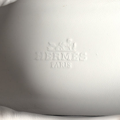 Hermes Calfskin Suede Goatskin Bouncing Sneakers 40 White 7 of 7