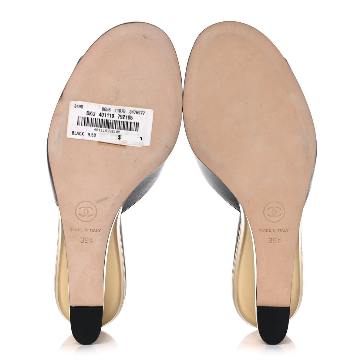 Chanel Lambskin Lucite CC Wedge Mules 39.5 Black 5 of 9