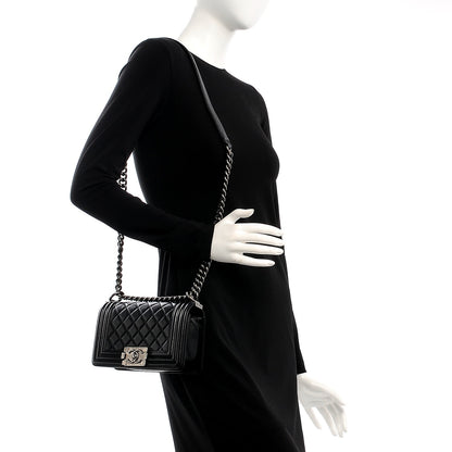Chanel Lambskin Quilted Small Boy Flap Black 2 of 7